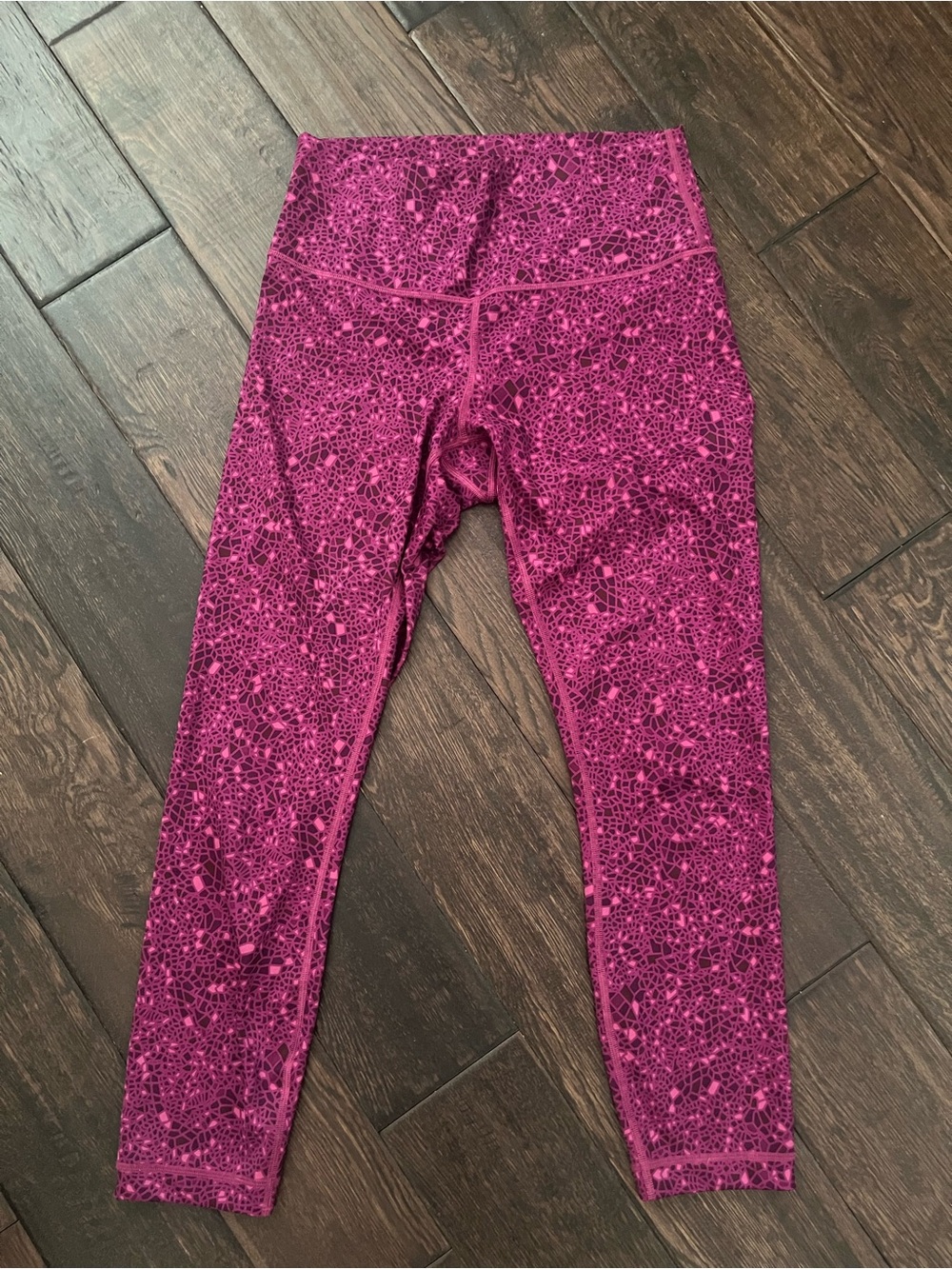 Lululemon Wunder Under Leggings Paradise Geo Regal Plum Purple Size 8